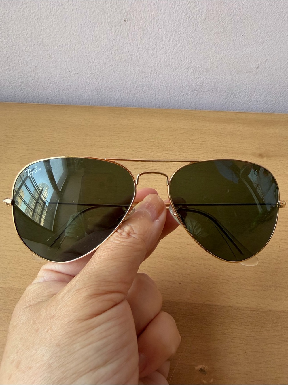 Vintage Ray-Ban Aviator RB3025 Sunglasses Gold Frames Unisex Made in Italy